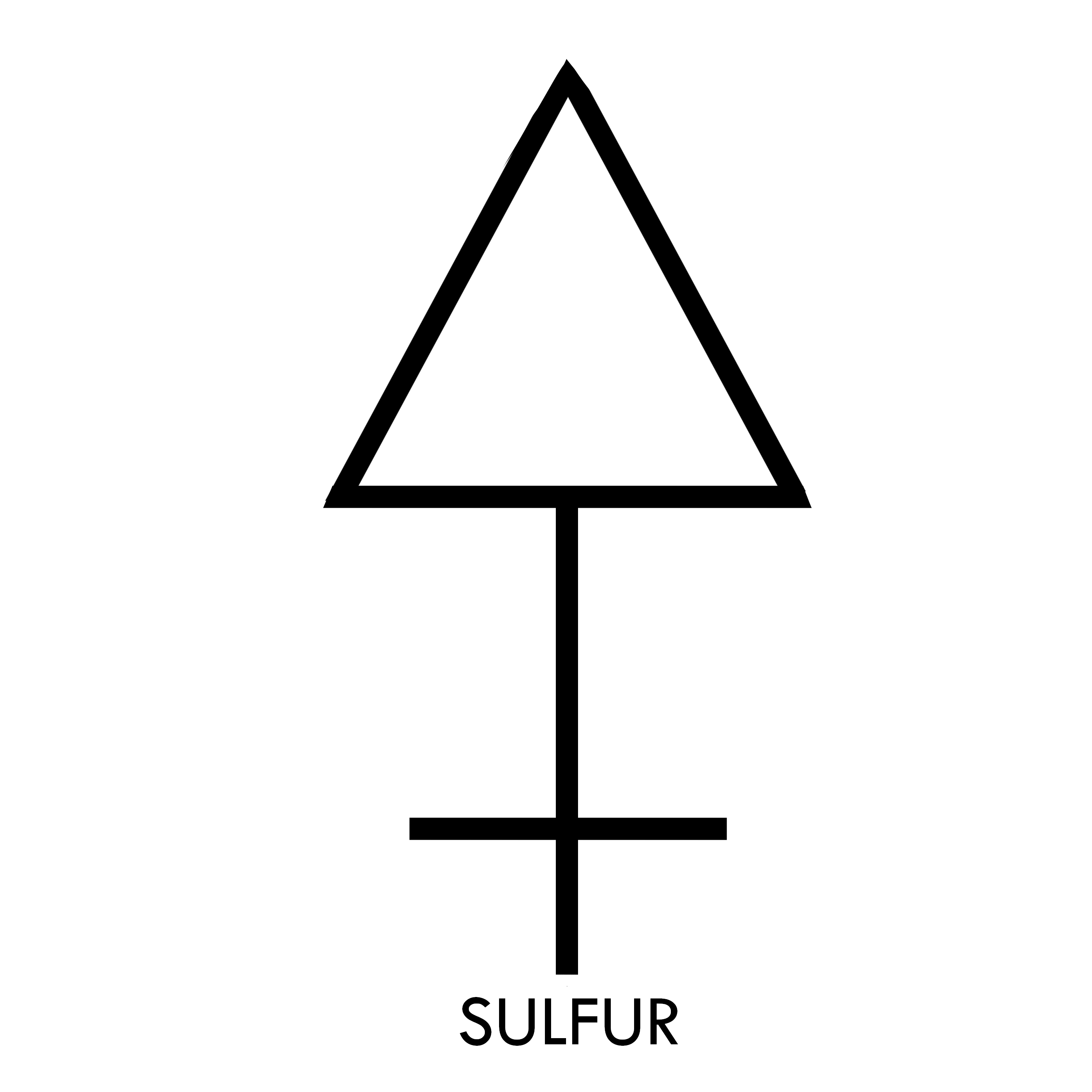 The sulfur symbol.